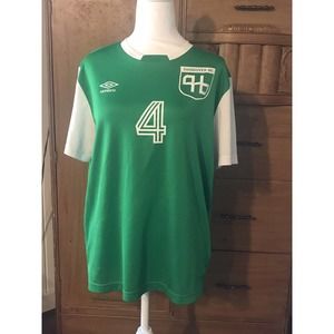 Green Umbro Hangover 96 Shirt Jersey #4 Football Soccer Size Large